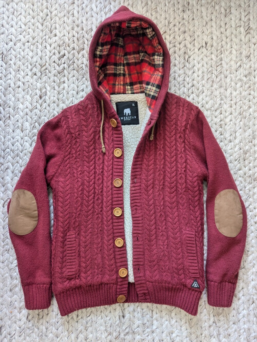 American Stitch Heavy Cardigan Button Up